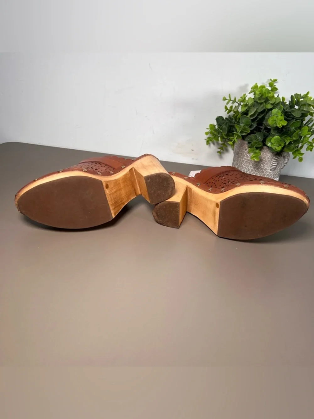 Kate Spade Cala Brown Leather Heel Clogs Women’s Size 9 - Picture 6 of 9